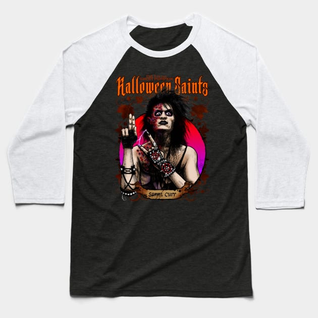 Halloween Saints: Sammi Curr Baseball T-Shirt by Chad Savage